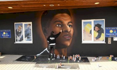 School children dedicate mural to Marcus Rashford after success of free school meals campaign - Voice Online